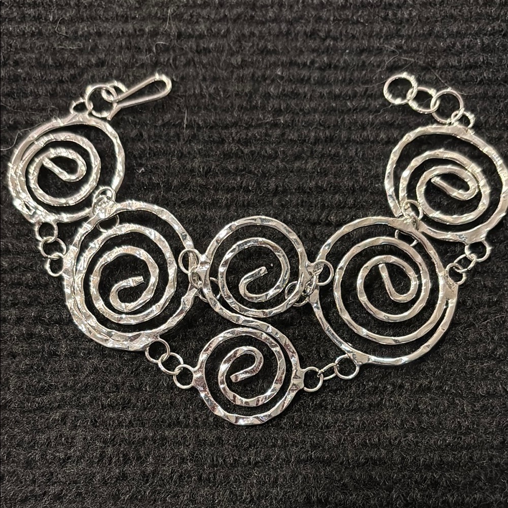 Elegant Silver Spiral Bracelet